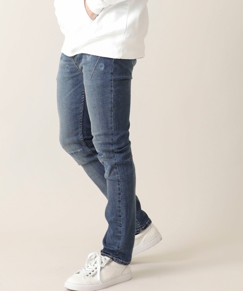 STUDIOUS SELECT（ステュディオスセレクト）の「【NUMBER(N)INE】別注クラッシュスキニーデニムパンツ（デニムパンツ・メンズ・ブラック/インディゴブルー・3/1/2）」の19枚目の写真