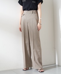【SET UP対応】アシメフロントスラックスワイドパンツ