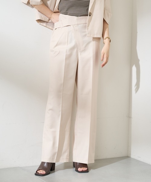 Chico（チコ）の「【SET UP対応】アシメフロントスラックスワイドパンツ（その他パンツ・レディース・アイボリー/グレー/ブラウン系その他/その他/ブラウン・FREE）」の9枚目の写真