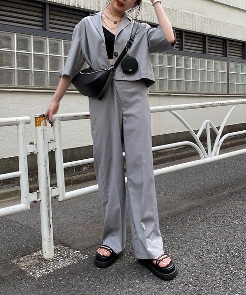 Chico（チコ）の「【SET UP対応】アシメフロントスラックスワイドパンツ（その他パンツ・レディース・アイボリー/グレー/ブラウン系その他/その他/ブラウン・FREE）」の19枚目の写真