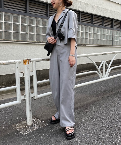 Chico（チコ）の「【SET UP対応】アシメフロントスラックスワイドパンツ（その他パンツ・レディース・アイボリー/グレー/ブラウン系その他/その他/ブラウン・FREE）」の20枚目の写真