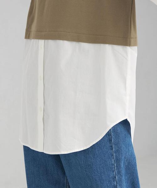 green label relaxing（グリーンレーベルリラクシング）の「フハクコンビ シャツ レイヤード プルオーバー カットソー（Tシャツ/カットソー・レディース・ブラック/ブラウン/パープル・FREE）」の9枚目の写真