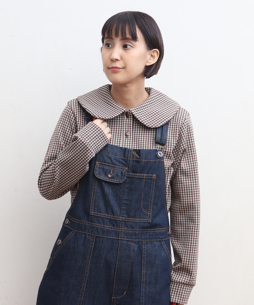 CHILD WOMAN(チャイルドウーマン)の「ギンガムJAQ BIG衿プルオーバー(Tシャツ/カットソー・レディース・レッド/ブラウン・FREE)」の15枚目の写真