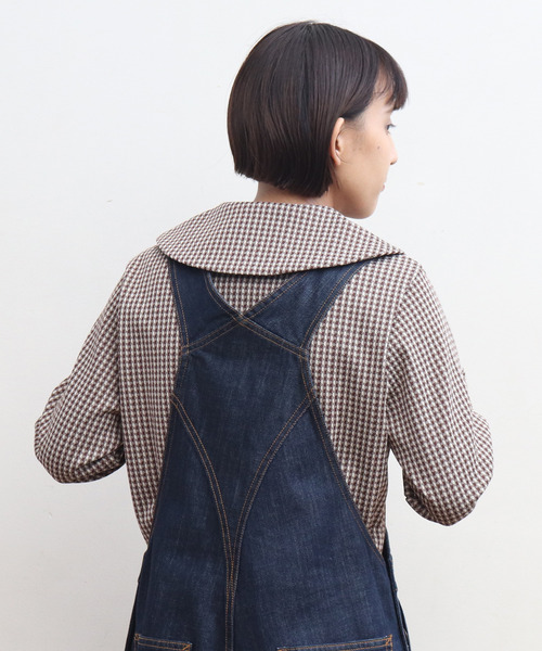 CHILD WOMAN(チャイルドウーマン)の「ギンガムJAQ BIG衿プルオーバー(Tシャツ/カットソー・レディース・レッド/ブラウン・FREE)」の17枚目の写真