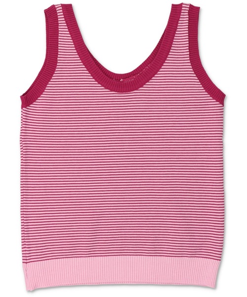 Lull（ルル）の「【Lull / ルル】リンガーボーダータンク（タンクトップ・レディース・オレンジ/グリーン/ブラック/ピンク・ONESIZE）」の15枚目の写真
