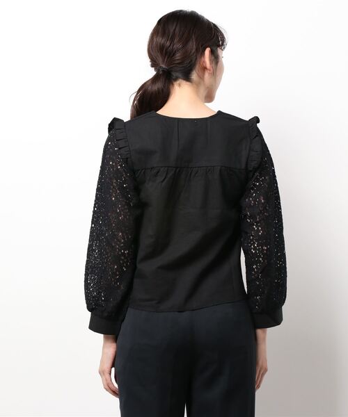 flower（フラワー）の「フラワースリーブブラウス（シャツ/ブラウス・レディース・アイボリー/ブラック・FREE）」の6枚目の写真