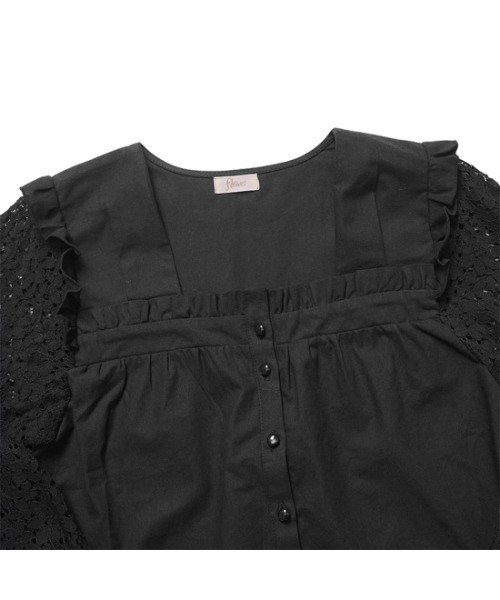 flower（フラワー）の「フラワースリーブブラウス（シャツ/ブラウス・レディース・アイボリー/ブラック・FREE）」の3枚目の写真