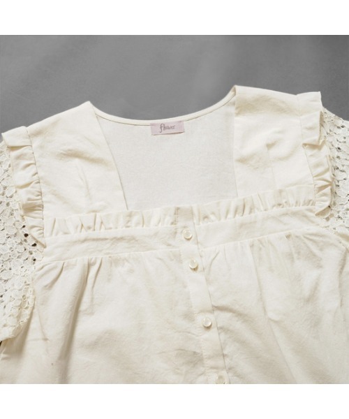 flower（フラワー）の「フラワースリーブブラウス（シャツ/ブラウス・レディース・アイボリー/ブラック・FREE）」の14枚目の写真