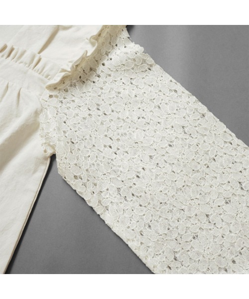 flower（フラワー）の「フラワースリーブブラウス（シャツ/ブラウス・レディース・アイボリー/ブラック・FREE）」の7枚目の写真