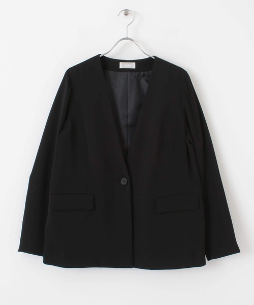 URBAN RESEARCH（アーバンリサーチ）の「LA MAISON　ノーカラージャケット（テーラードジャケット・レディース・ブラック/ブラウン・-）」の2枚目の写真