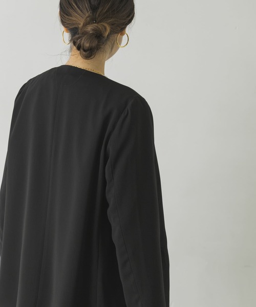 URBAN RESEARCH（アーバンリサーチ）の「LA MAISON　ノーカラージャケット（テーラードジャケット・レディース・ブラック/ブラウン・-）」の4枚目の写真