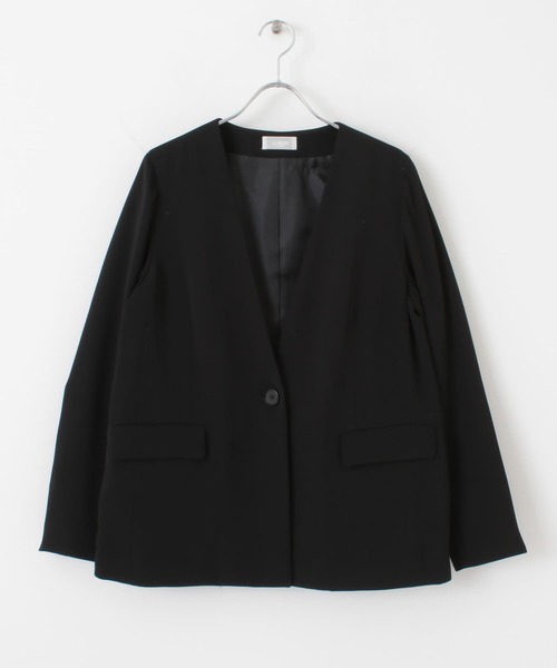 URBAN RESEARCH（アーバンリサーチ）の「LA MAISON　ノーカラージャケット（テーラードジャケット・レディース・ブラック/ブラウン・-）」の15枚目の写真