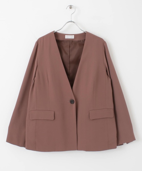 URBAN RESEARCH（アーバンリサーチ）の「LA MAISON　ノーカラージャケット（テーラードジャケット・レディース・ブラック/ブラウン・-）」の10枚目の写真