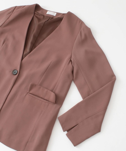 URBAN RESEARCH（アーバンリサーチ）の「LA MAISON　ノーカラージャケット（テーラードジャケット・レディース・ブラック/ブラウン・-）」の19枚目の写真