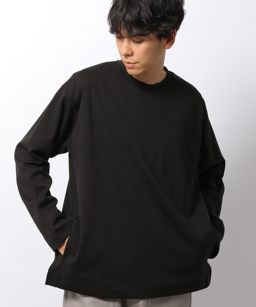 LAKOLE（ラコレ）の「サイドポケットポンチロングTシャツ / 219561（Tシャツ/カットソー・メンズ・ライトグレー/ベージュ/ブラウン/グリーン/ブラック・MEDIUM/LARGE/X-LARGE）」の2枚目の写真