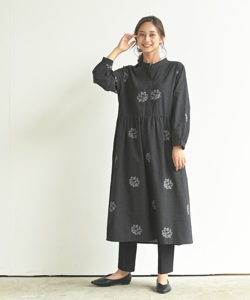 rps（アールピーエス）の「サークル刺繍ワンピース（ワンピース・レディース・アイボリー/チャコールグレー/グレイッシュベージュ/カーキ・M）」の12枚目の写真