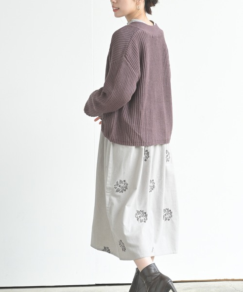 rps（アールピーエス）の「サークル刺繍ワンピース（ワンピース・レディース・アイボリー/チャコールグレー/グレイッシュベージュ/カーキ・M）」の22枚目の写真