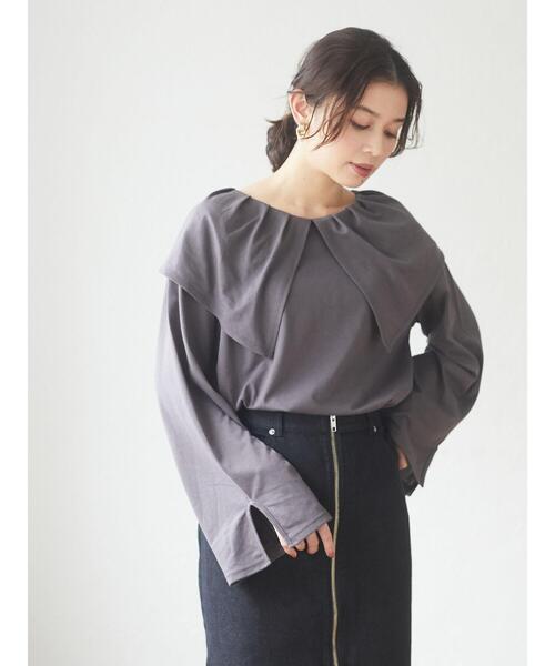 Sugar spoon(シュガースプーン)の「・RAY CASSIN ビッグカラープルオーバー*(Tシャツ/カットソー・レディース・チャコールグレー/ブラック/ベージュ/オフホワイト・FREE)」の11枚目の写真