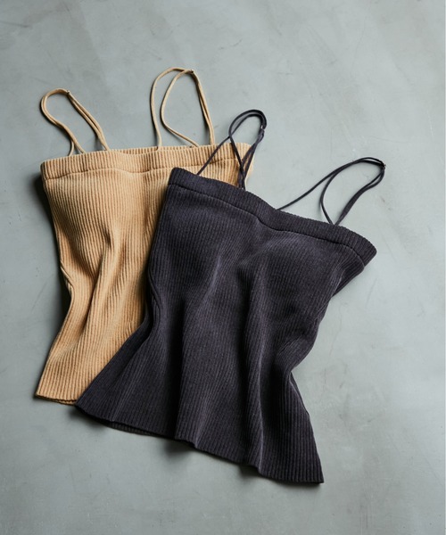 SALON adam et rope'（サロン アダム エ ロペ）の「【極上の肌ざわり】ブラパット付きキャミソール -CreamyCotton /クリーミーコットン-（キャミソール・レディース・チャコールグレー/ベージュ/オフホワイト・FREE）」の3枚目の写真