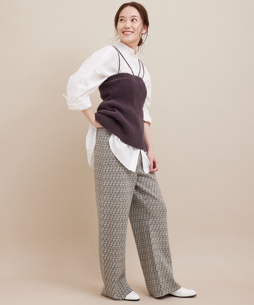 SALON adam et rope'（サロン アダム エ ロペ）の「【極上の肌ざわり】ブラパット付きキャミソール -CreamyCotton /クリーミーコットン-（キャミソール・レディース・チャコールグレー/ベージュ/オフホワイト・FREE）」の6枚目の写真