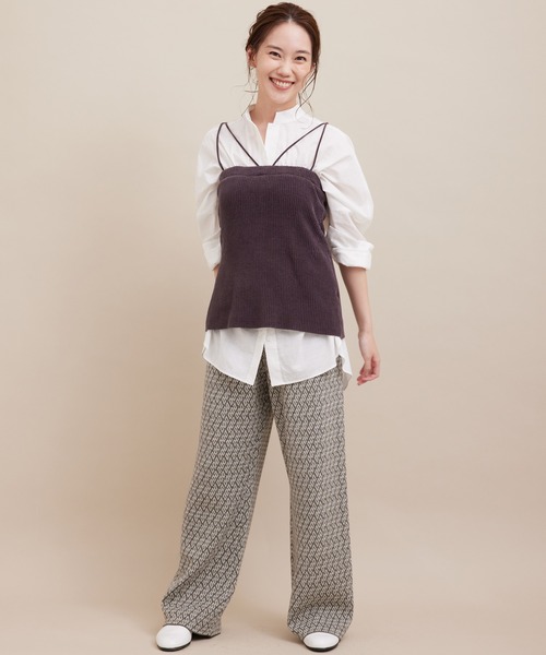 SALON adam et rope'（サロン アダム エ ロペ）の「【極上の肌ざわり】ブラパット付きキャミソール -CreamyCotton /クリーミーコットン-（キャミソール・レディース・チャコールグレー/ベージュ/オフホワイト・FREE）」の5枚目の写真