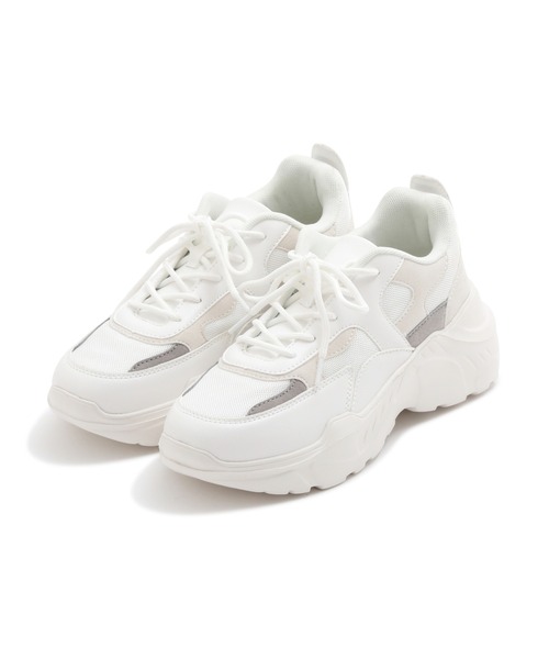 NATURAL BEAUTY BASIC(ナチュラルビューティーベーシック)の「ダッドソールスニーカー(スニーカー・レディース・ホワイト/ベージュ・LARGE/MEDIUM/SMALL)」の5枚目の写真