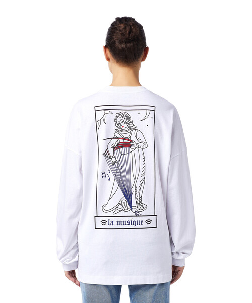 DIESEL（ディーゼル）の「レディース サステナブル Tシャツ エンブロイダリー リラックスフィット バックプリント（Tシャツ/カットソー・レディース・ホワイト/ブラック・MEDIUM/SMALL/LARGE/X-SMALL）」の21枚目の写真