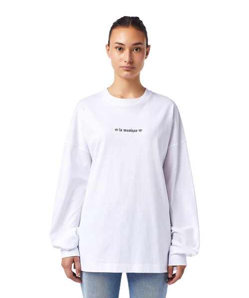 DIESEL（ディーゼル）の「レディース サステナブル Tシャツ エンブロイダリー リラックスフィット バックプリント（Tシャツ/カットソー・レディース・ホワイト/ブラック・MEDIUM/SMALL/LARGE/X-SMALL）」の17枚目の写真