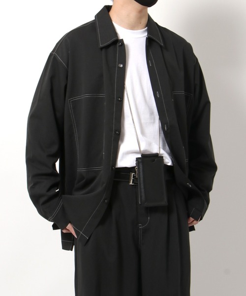 NO NEED(ノーニード)の「【メディア紹介商品】ステッチワークシャツ&ステッチワークワイドパンツ セットアップ(セットアップ・メンズ・チャコールグレー/ブラック/グレー・M/L)」の11枚目の写真