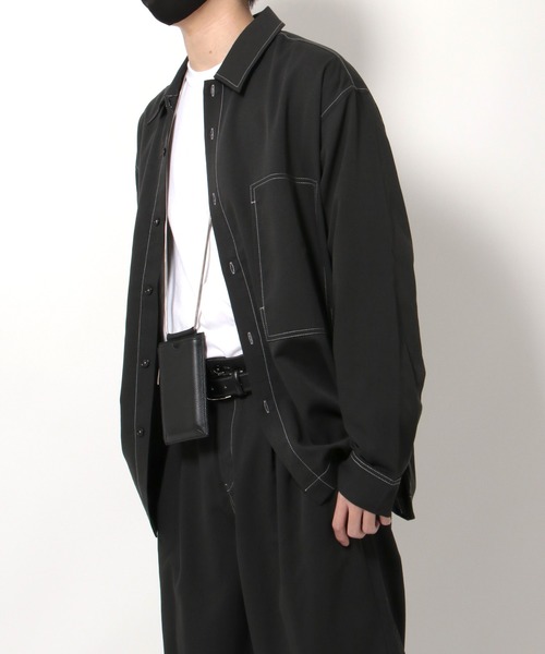 NO NEED(ノーニード)の「【メディア紹介商品】ステッチワークシャツ&ステッチワークワイドパンツ セットアップ(セットアップ・メンズ・チャコールグレー/ブラック/グレー・M/L)」の12枚目の写真