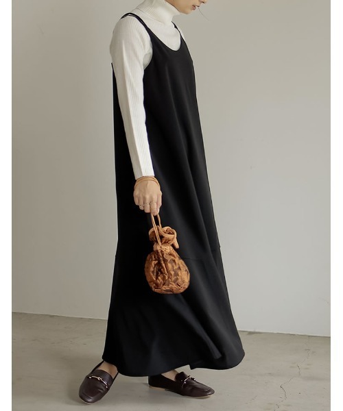 Re:EDIT（リエディ）の「ポンチティアードダブルストラップキャミワンピース（ワンピース・レディース・ブラック/ベージュ/モカ・SHORT/LARGE/MEDIUM）」の15枚目の写真