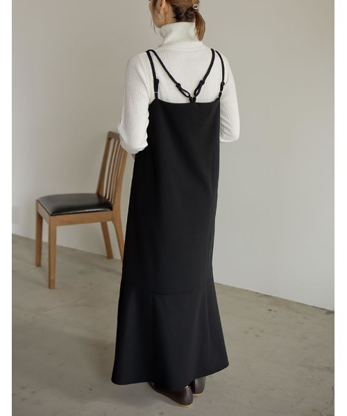 Re:EDIT（リエディ）の「ポンチティアードダブルストラップキャミワンピース（ワンピース・レディース・ブラック/ベージュ/モカ・SHORT/LARGE/MEDIUM）」の8枚目の写真