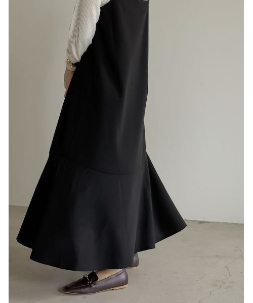 Re:EDIT（リエディ）の「ポンチティアードダブルストラップキャミワンピース（ワンピース・レディース・ブラック/ベージュ/モカ・SHORT/LARGE/MEDIUM）」の6枚目の写真