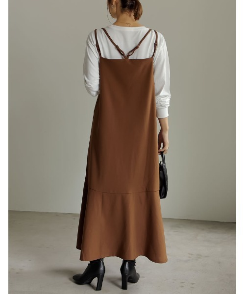 Re:EDIT（リエディ）の「ポンチティアードダブルストラップキャミワンピース（ワンピース・レディース・ブラック/ベージュ/モカ・SHORT/LARGE/MEDIUM）」の18枚目の写真