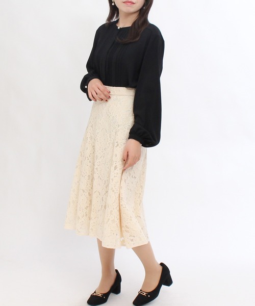 TRUDEA(トルディア)の「バンドカラーピンタックブラウス(シャツ/ブラウス・レディース・ブラック/ベージュ/グリーン/スモークピンク・MEDIUM/LARGE)」の20枚目の写真