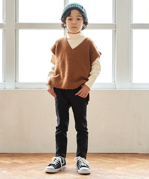 b・ROOM（ビールーム）の「ニットベスト（ニット/セーター・キッズ・アイボリー/キャメル/ネイビー・S/M/L）」の17枚目の写真