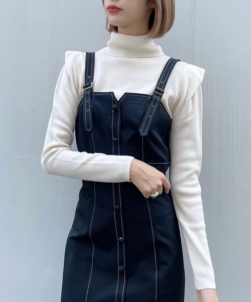 TITTY&CO.（ティティーアンドコー）の「【TITTY&CO.】カシミヤタッチタートル（ニット/セーター・レディース・ライトブルー/ブラック/オフホワイト/ピンク・FREE）」の21枚目の写真