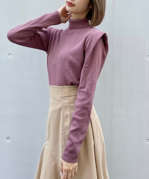 TITTY&CO.（ティティーアンドコー）の「【TITTY&CO.】カシミヤタッチタートル（ニット/セーター・レディース・ライトブルー/ブラック/オフホワイト/ピンク・FREE）」の12枚目の写真