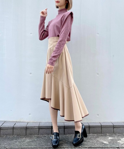 TITTY&CO.（ティティーアンドコー）の「【TITTY&CO.】カシミヤタッチタートル（ニット/セーター・レディース・ライトブルー/ブラック/オフホワイト/ピンク・FREE）」の16枚目の写真