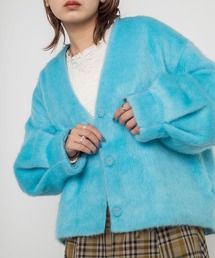やわらかシャギーVネックショートジャケット