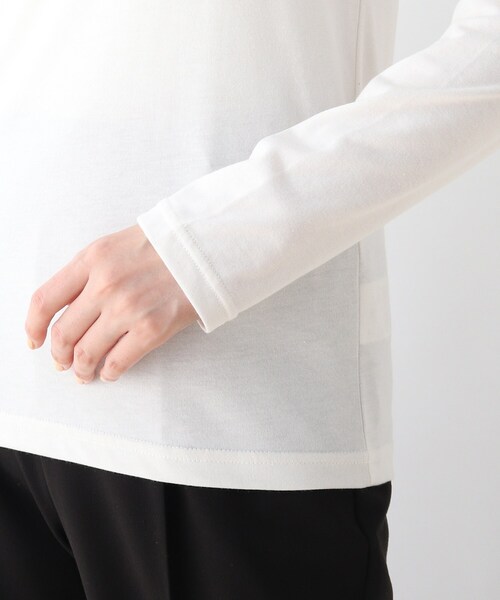 DRESKIP（ドレスキップ）の「◆吸湿発熱シャリ－ング衿レースプルオーバー（Tシャツ/カットソー・レディース・ブラック/ライトベージュ/チャコールグレー/オフホワイト・03/04/02）」の10枚目の写真