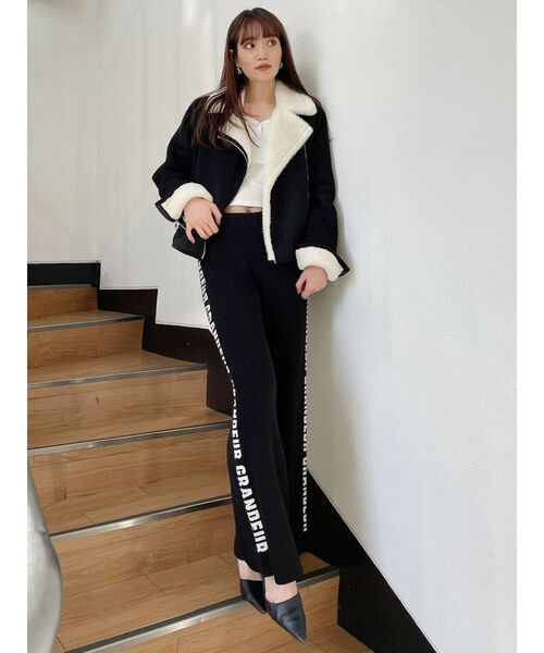 GYDA（ジェイダ）の「フェイクムートンライダースジャケット（テーラードジャケット・レディース・ブラック/グレー・FREE）」の11枚目の写真