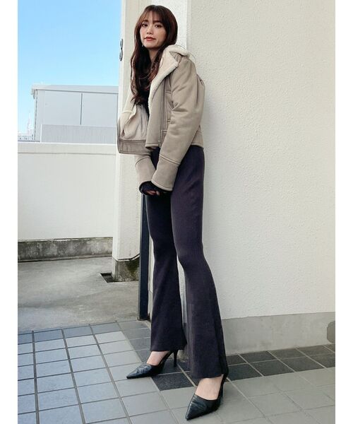 GYDA（ジェイダ）の「フェイクムートンライダースジャケット（テーラードジャケット・レディース・ブラック/グレー・FREE）」の18枚目の写真