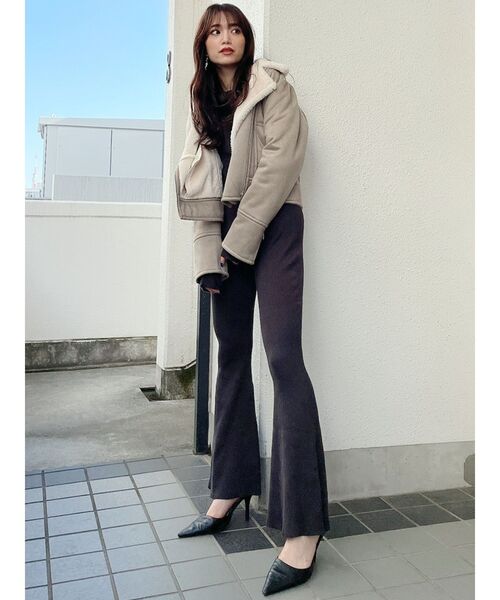 GYDA（ジェイダ）の「フェイクムートンライダースジャケット（テーラードジャケット・レディース・ブラック/グレー・FREE）」の19枚目の写真