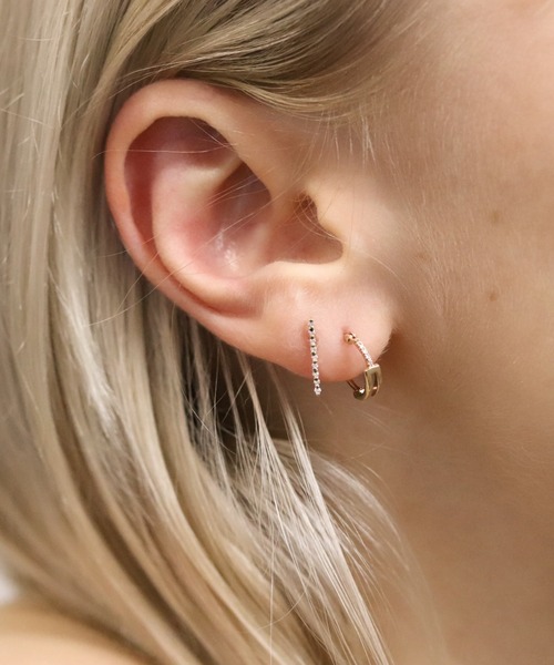 ダイヤモンド オペラ スナップ フープ ピアス| K10YG 〈世界最小  