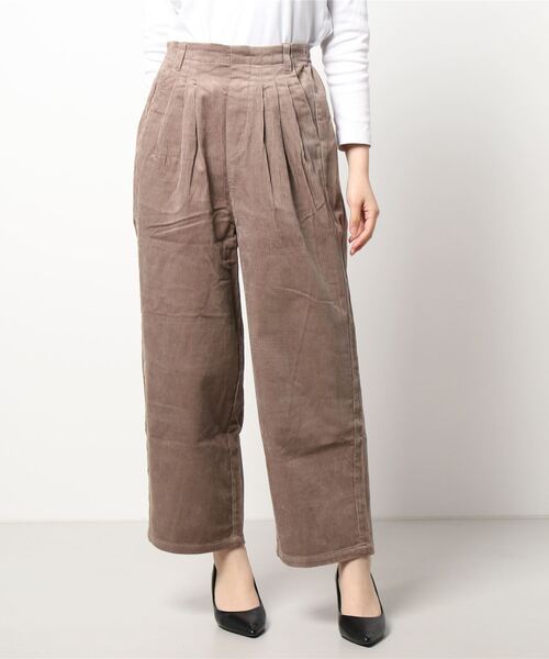 Samansa Mos2 blue（サマンサモスモスブルー）の「コーデュロイタックパンツ（その他パンツ・レディース・ミント/モカ/チャコール/キナリ・ﾌﾘ-）」の11枚目の写真
