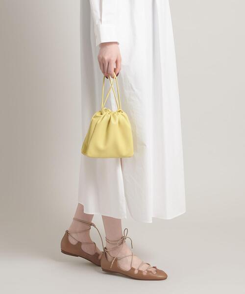 ESLOW(エスロー)の「【一部別注】<ESLOW(エスロー)>DRAWSTRING BAG(ショルダーバッグ・レディース・イエロー/グレー/ケリー/ダークブラウン/ブラック・FREE)」の5枚目の写真