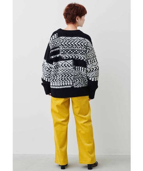 MEDE19F（メデジュウキュウ）の「ＭＥＤＥ１９Ｆ　ジャカード編み裏遣いニット（ニット/セーター・レディース・ピンク/ブラック×ホワイト・MEDIUM/LARGE/X-LARGE/XX-LARGE）」の20枚目の写真