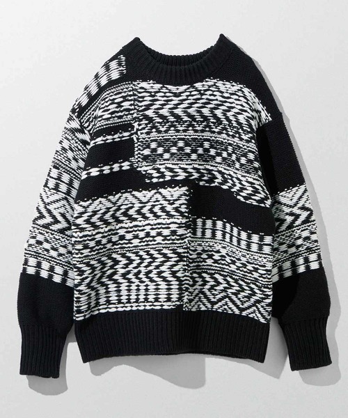 MEDE19F（メデジュウキュウ）の「ＭＥＤＥ１９Ｆ　ジャカード編み裏遣いニット（ニット/セーター・レディース・ピンク/ブラック×ホワイト・MEDIUM/LARGE/X-LARGE/XX-LARGE）」の17枚目の写真