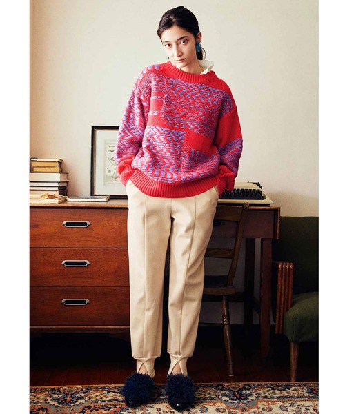 MEDE19F（メデジュウキュウ）の「ＭＥＤＥ１９Ｆ　ジャカード編み裏遣いニット（ニット/セーター・レディース・ピンク/ブラック×ホワイト・MEDIUM/LARGE/X-LARGE/XX-LARGE）」の14枚目の写真